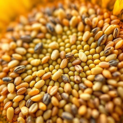 Close-up of sunflower and millet seeds