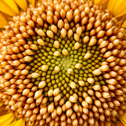 Close-up of sunflower and millet seeds