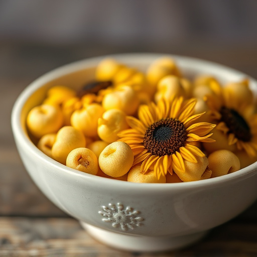 Close-up of sunflower hearts in bowl