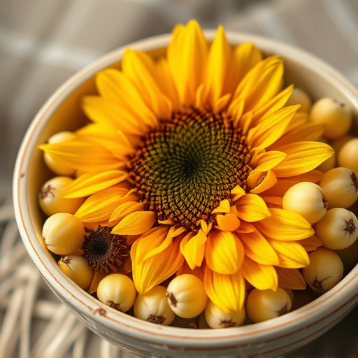 Close-up of sunflower hearts in bowl