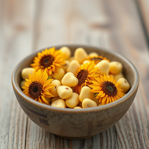 Close-up of sunflower hearts in bowl