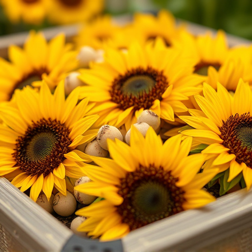 Close-up of sunflower hearts in tray