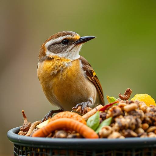 Close-up of wild bird food selection