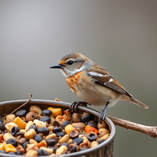 Close-up of wild bird food selection