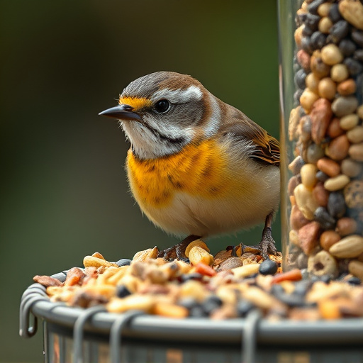 Close-up of wild bird food selection