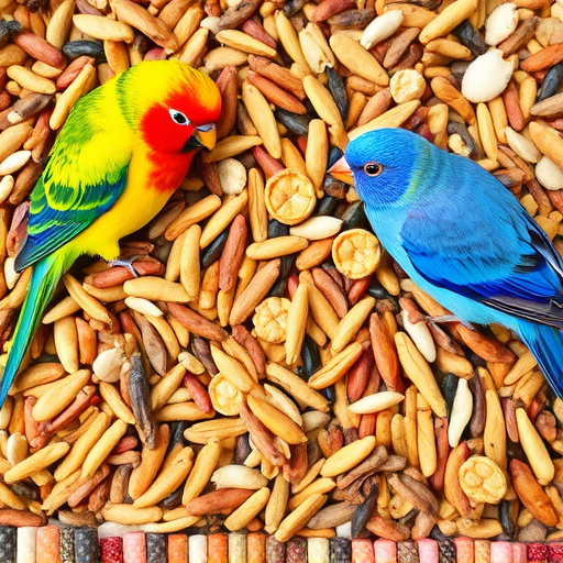 Colourful wheat-free bird seed assortment