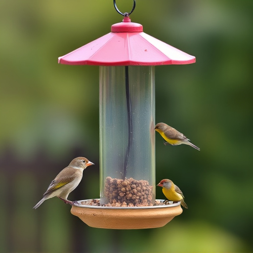 Compact bird feeding station with small birds