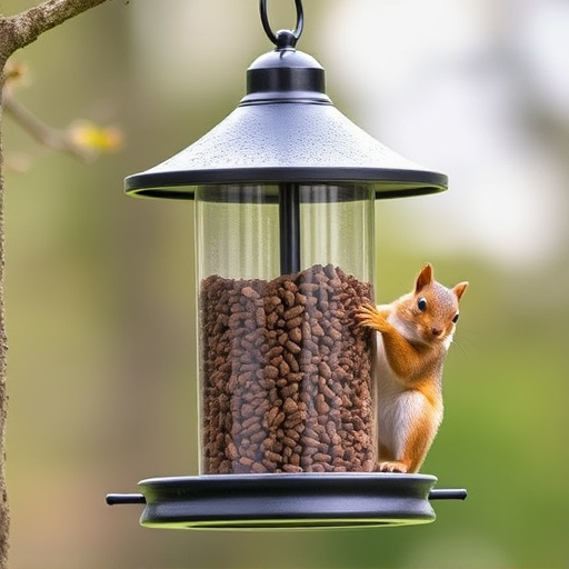 Compact squirrel-resistant bird feeder design