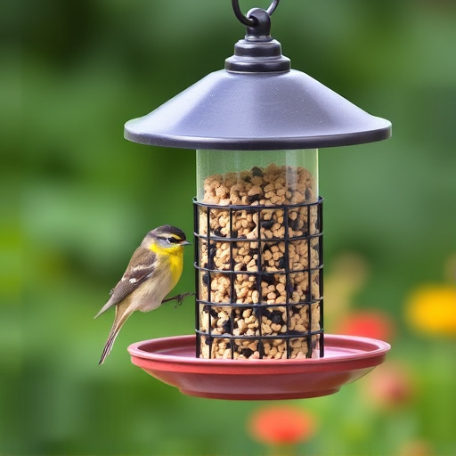 Covered bird feeder preventing seed spills