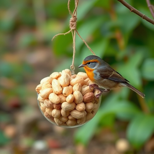 Crushed peanuts for garden robins