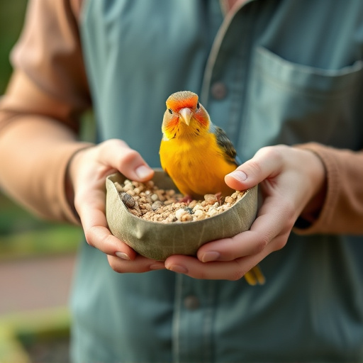 Customer holding budget bird food pack