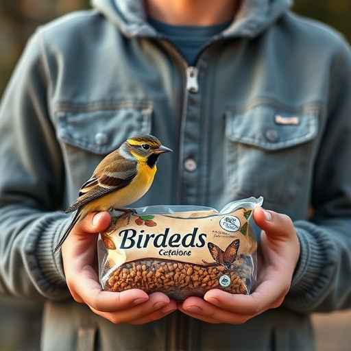 Customer holding budget bird food pack