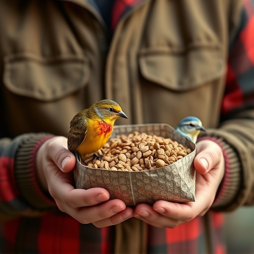 Customer holding budget bird food pack