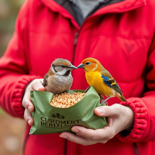 Customer holding budget bird food pack