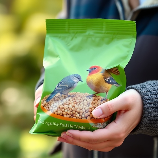 Customer holding budget bird food pack