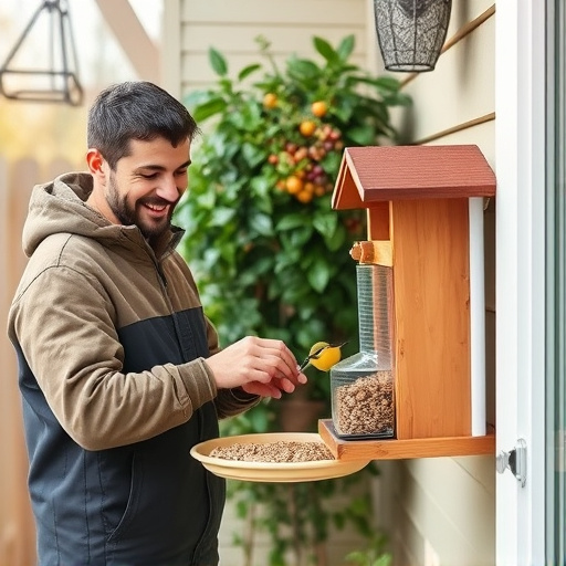 Customer receiving bird feed at home