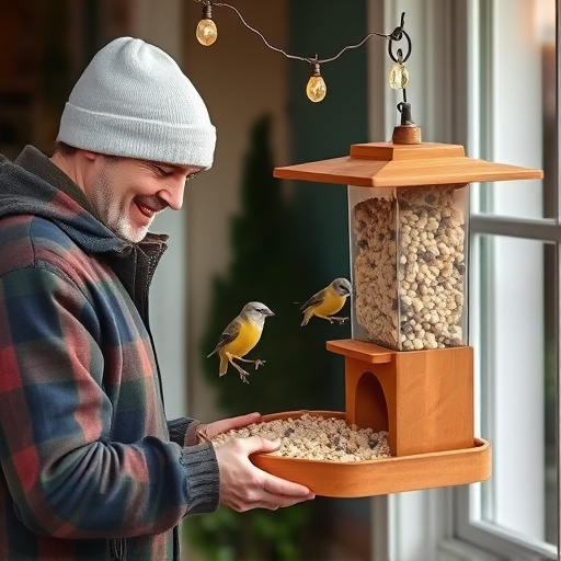 Customer receiving bird feed at home