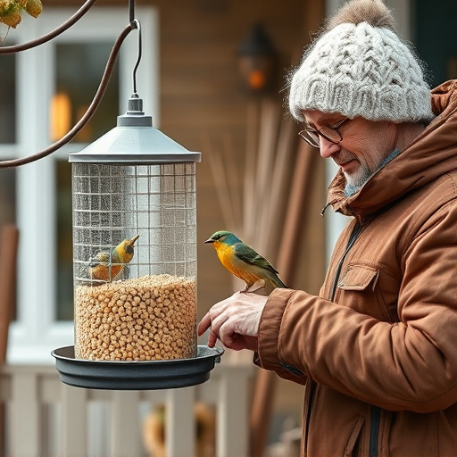 Customer receiving bird feed at home