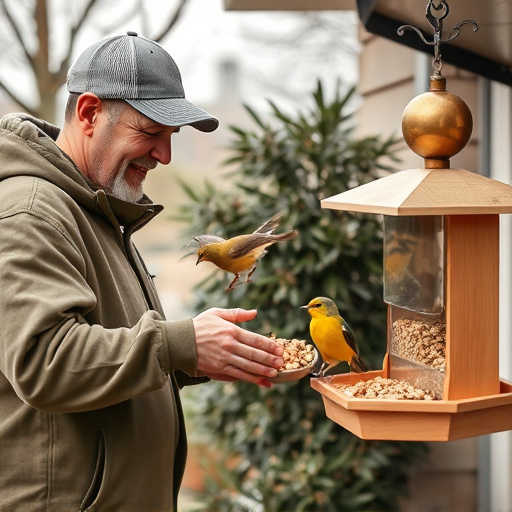 Customer receiving bird feed at home