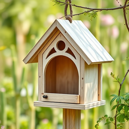 Decorative bird box in natural setting
