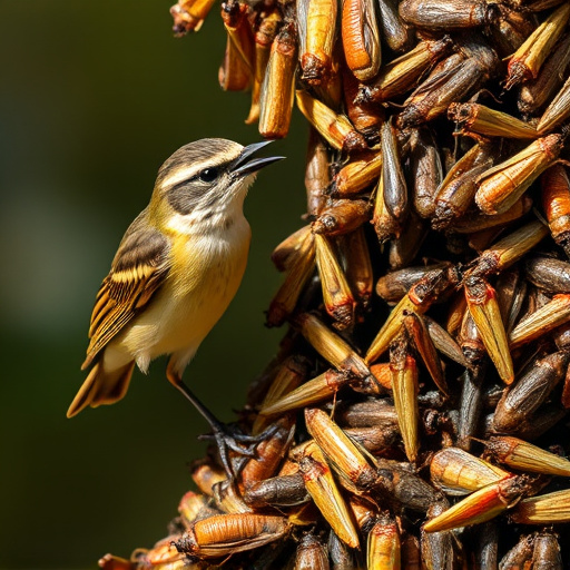 Dehydrated insects for wild birds
