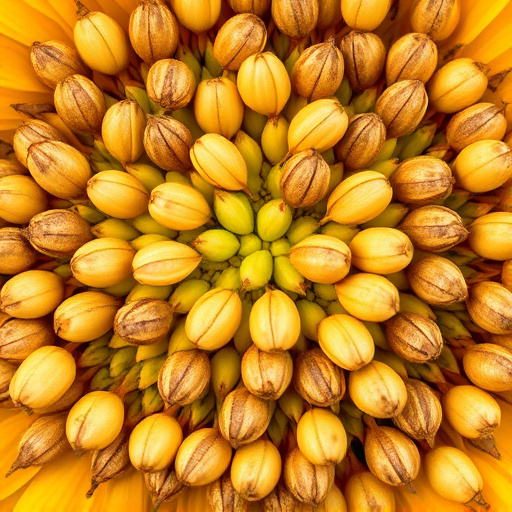 Detailed view of hulled sunflower hearts