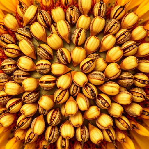 Detailed view of hulled sunflower hearts