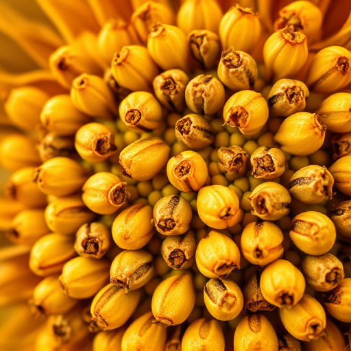 Detailed view of hulled sunflower hearts