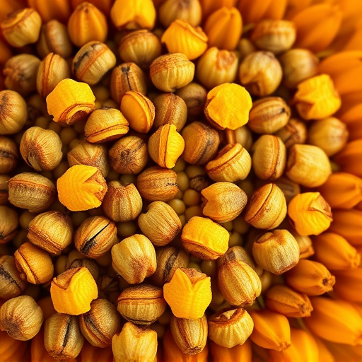 Detailed view of hulled sunflower hearts