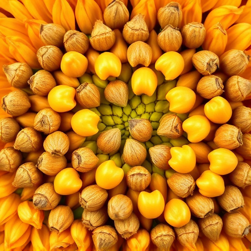 Detailed view of hulled sunflower hearts