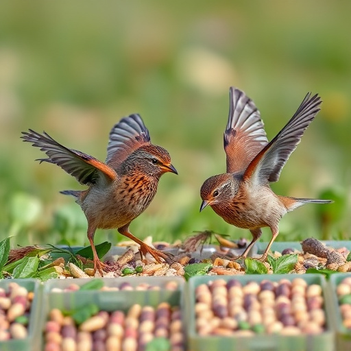 Dunnocks feeding on scattered seed mix