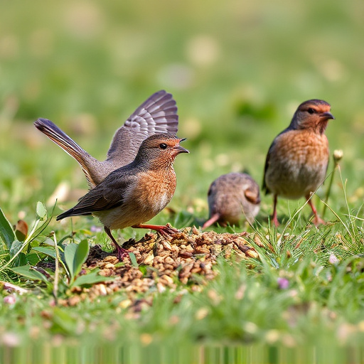Dunnocks feeding on scattered seed mix