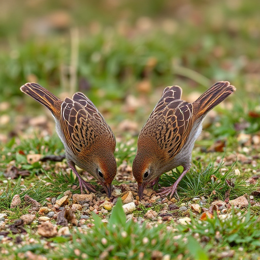Dunnocks feeding on scattered seed mix