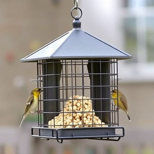 Elevated bird feeder with rat guard