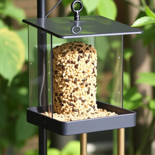 Enclosed seed feeder with drip tray