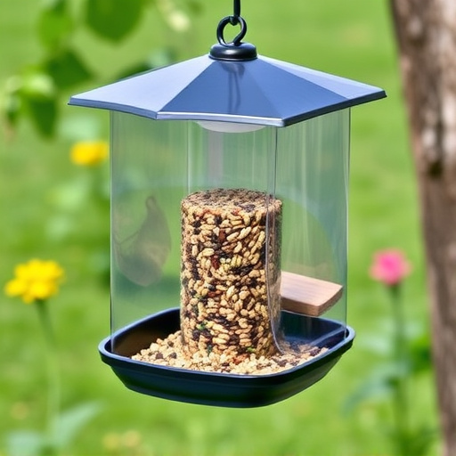 Enclosed seed feeder with drip tray