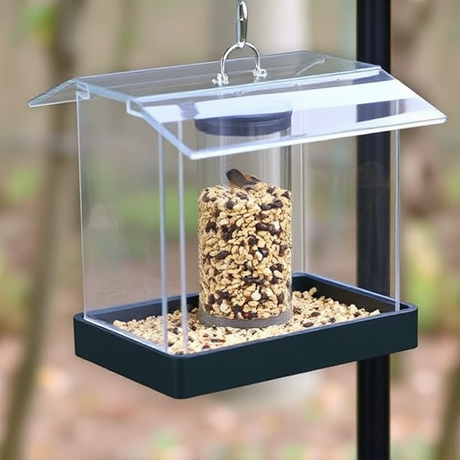 Enclosed seed feeder with drip tray
