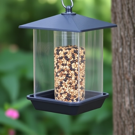 Enclosed seed feeder with drip tray