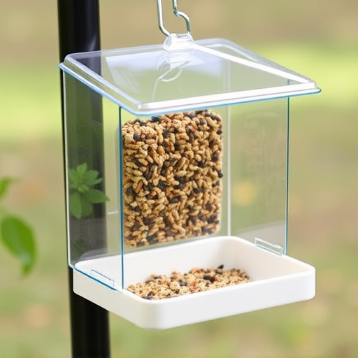 Enclosed seed feeder with drip tray
