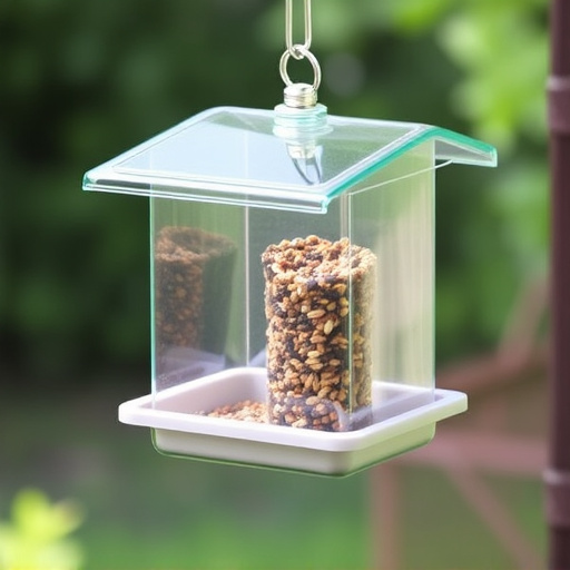 Enclosed seed feeder with drip tray