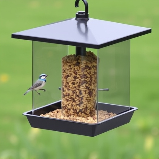Enclosed seed feeder with drip tray