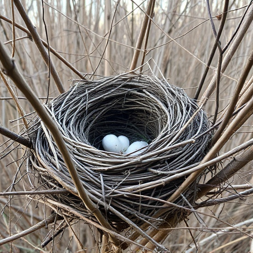 Fallen twigs from disused bird nest