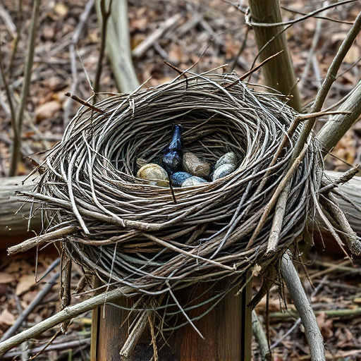 Fallen twigs from disused bird nest