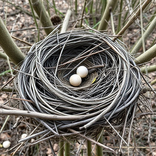 Fallen twigs from disused bird nest