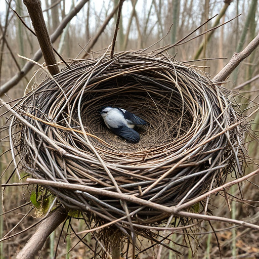 Fallen twigs from disused bird nest