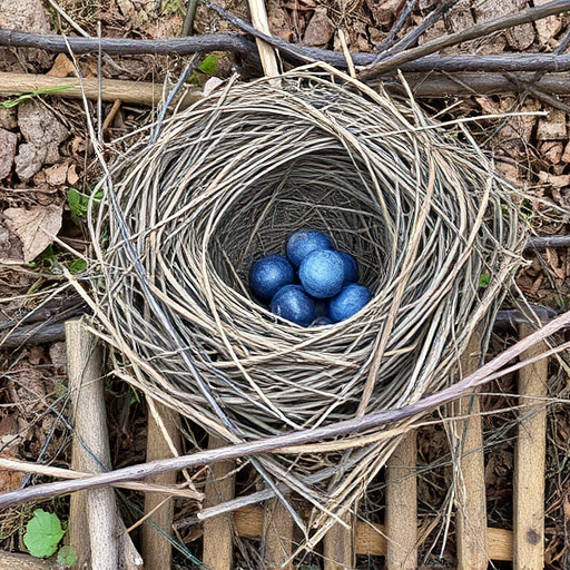 Fallen twigs from disused bird nest