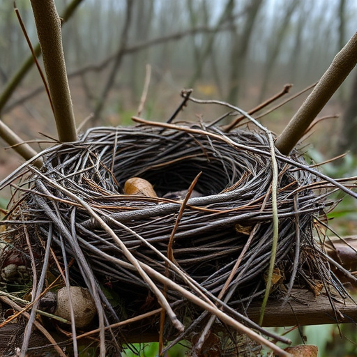 Fallen twigs from disused bird nest
