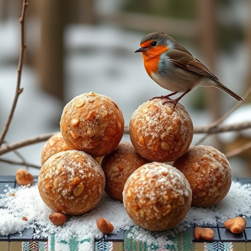 Fat balls placed near robin perch