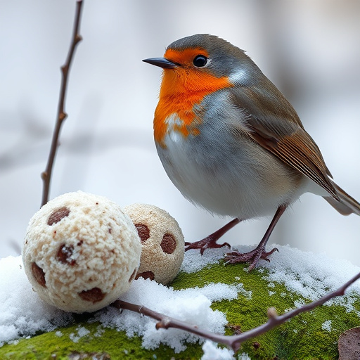 Fat balls placed near robin perch