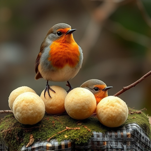 Fat balls placed near robin perch